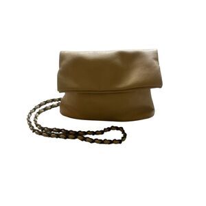 Anthropologie cross body fold-over purse beige/tan color